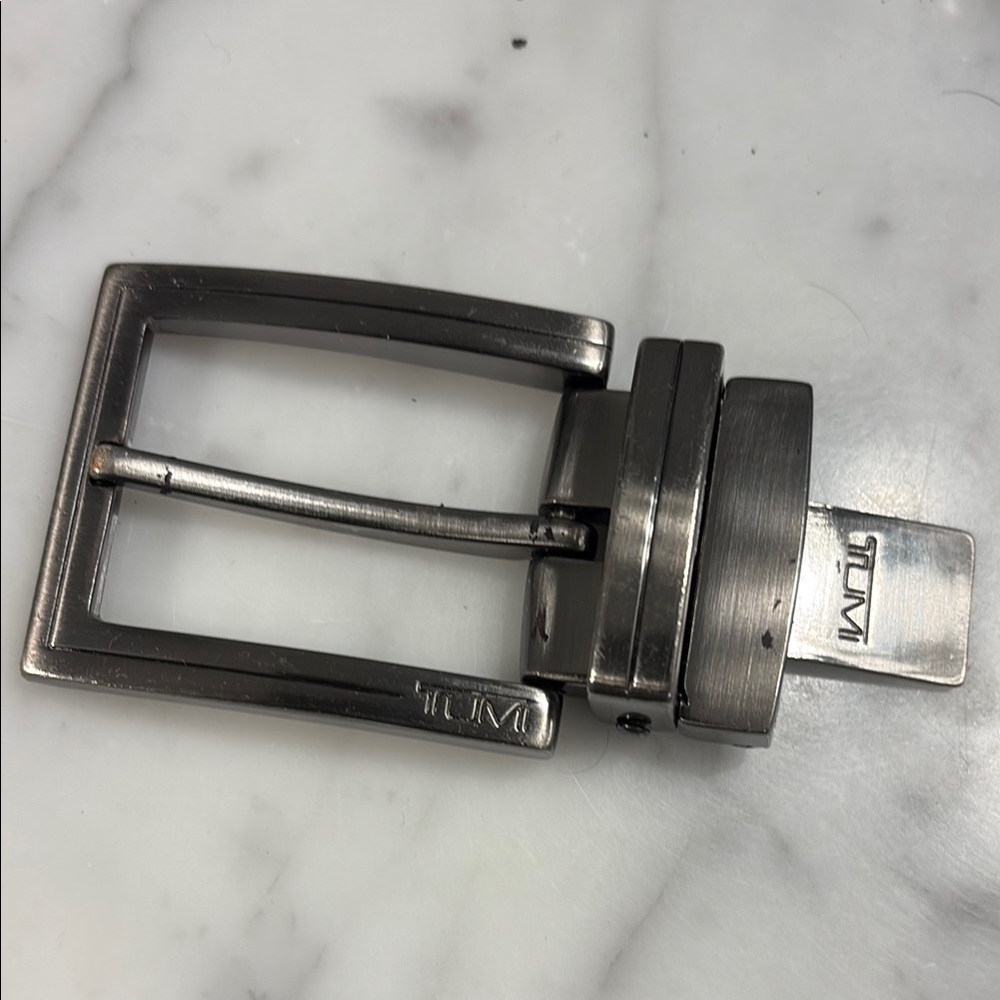 Tumi Belt Buckle Dark Grey Metal
